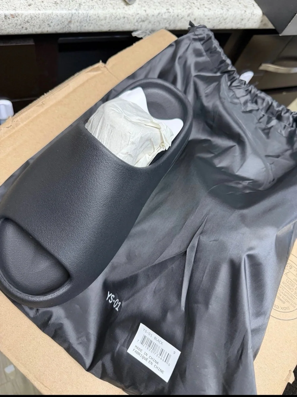 Men's Black Slide Sandals - YS-01